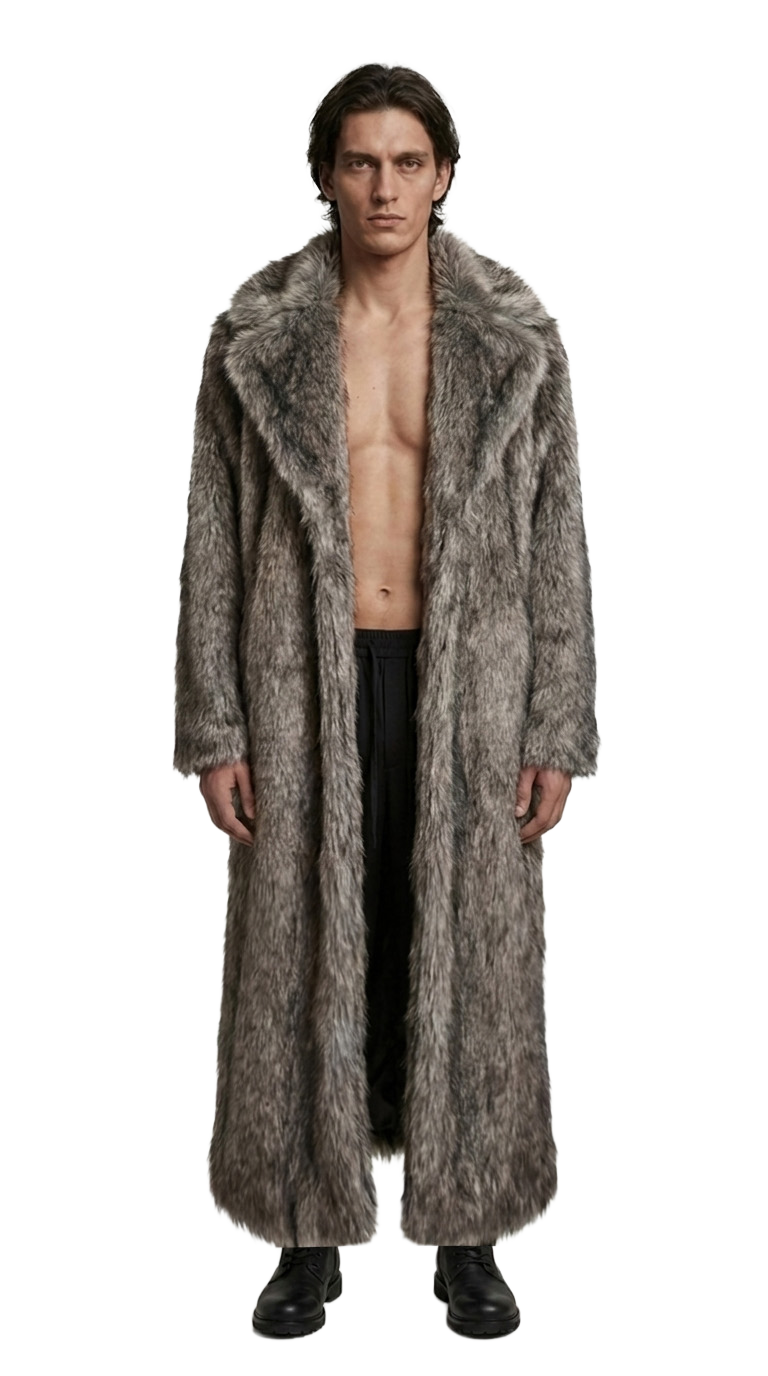 Full length coat falling just above the ankle