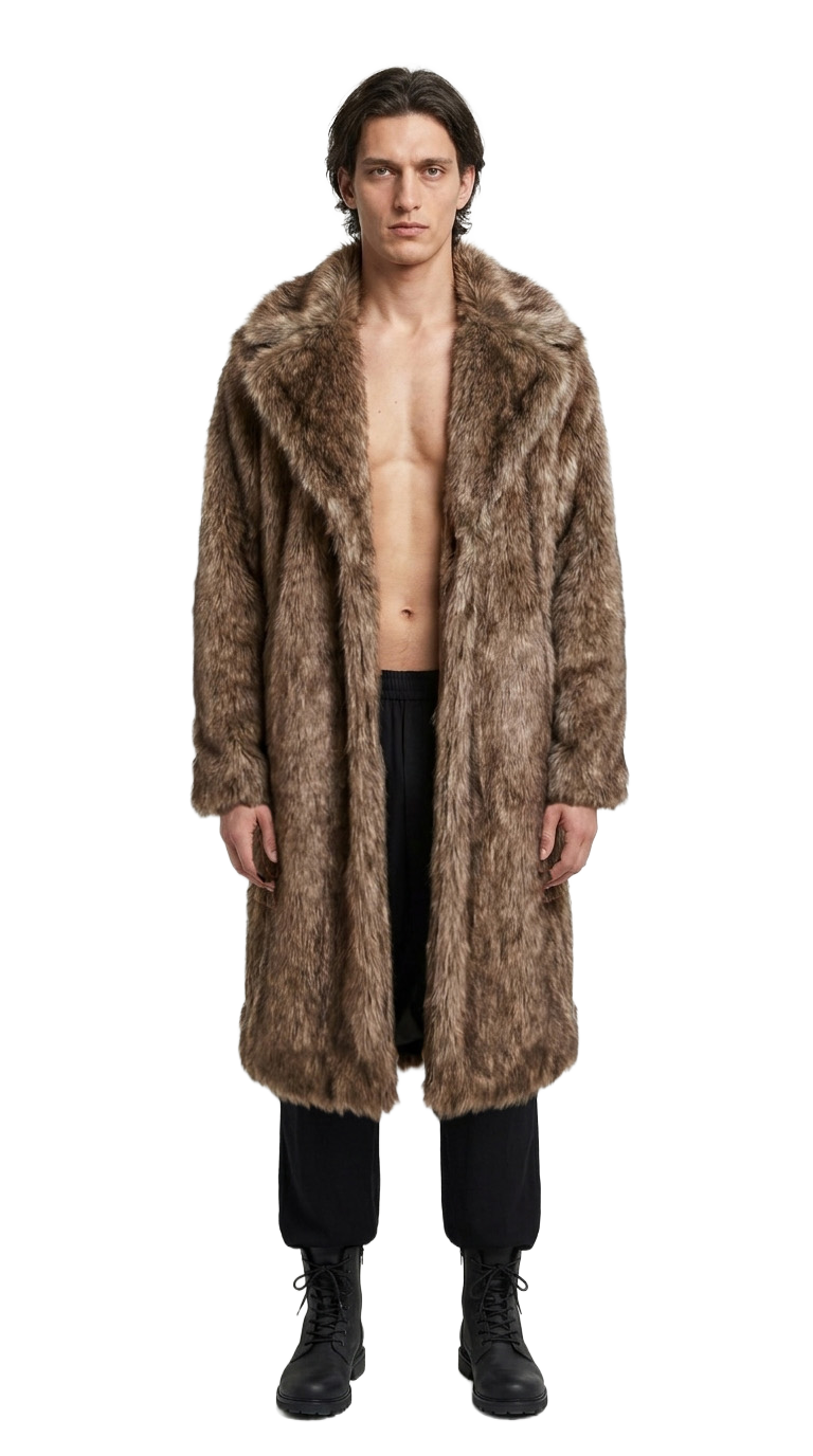 Medium length coat falling just below the knee