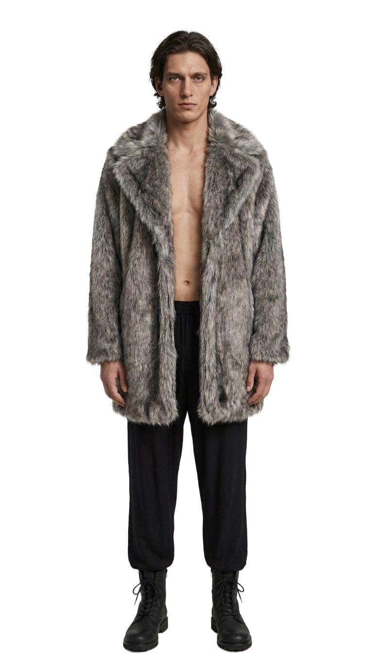 Short length coat falling mid-thigh